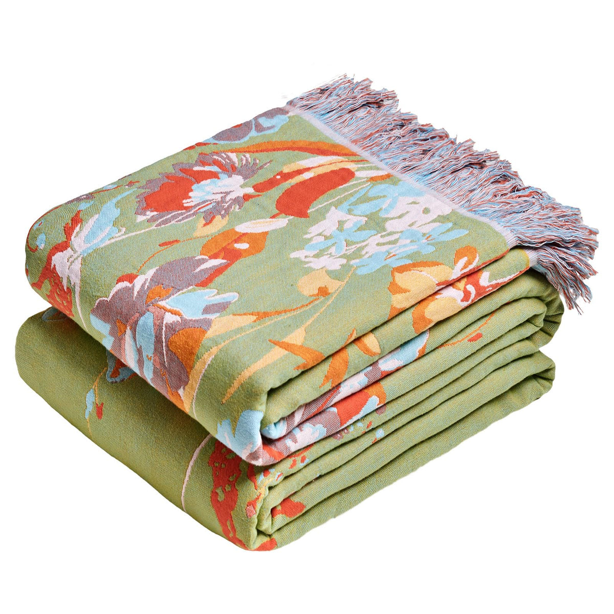 MSGKV Boho Fall Throw Blanket 60"x80" 100% Cotton Throw for Couch & Bed