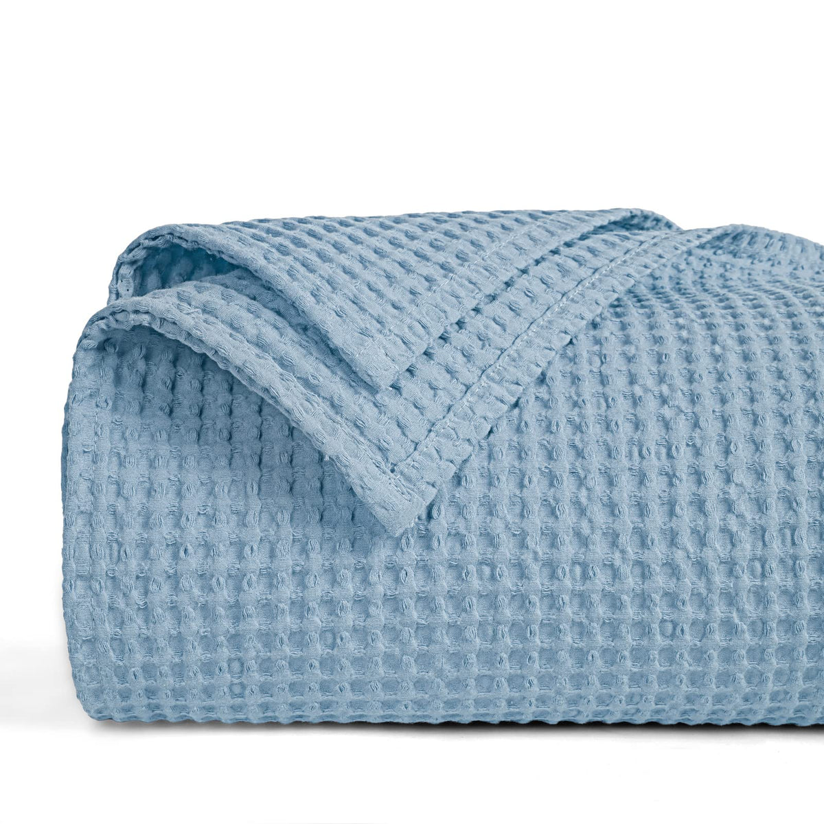 PHF 100% Cotton Waffle Blanket Lightweight Breathable, Queen Linen/Stone