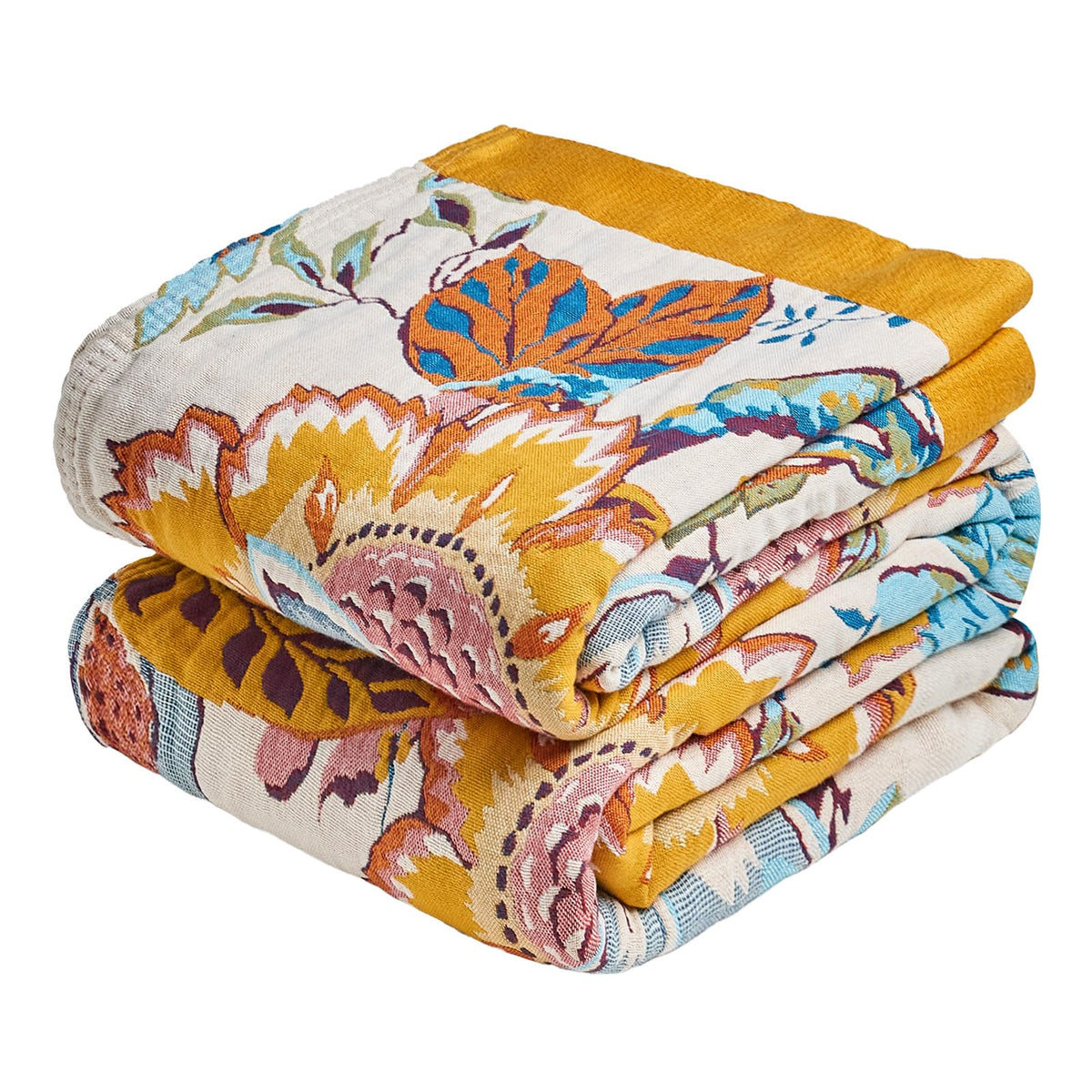 MSGKV Boho Fall Throw Blanket 60"x80" 100% Cotton Throw for Couch & Bed