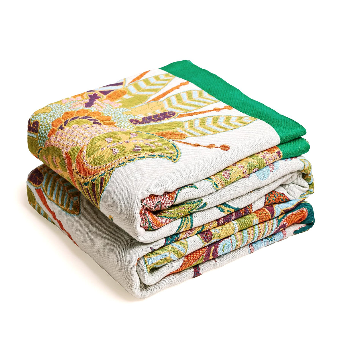 VANJOROY Boho Throw Blanket, 100% Organic Cotton 50x60 for Couch Bed, Beige