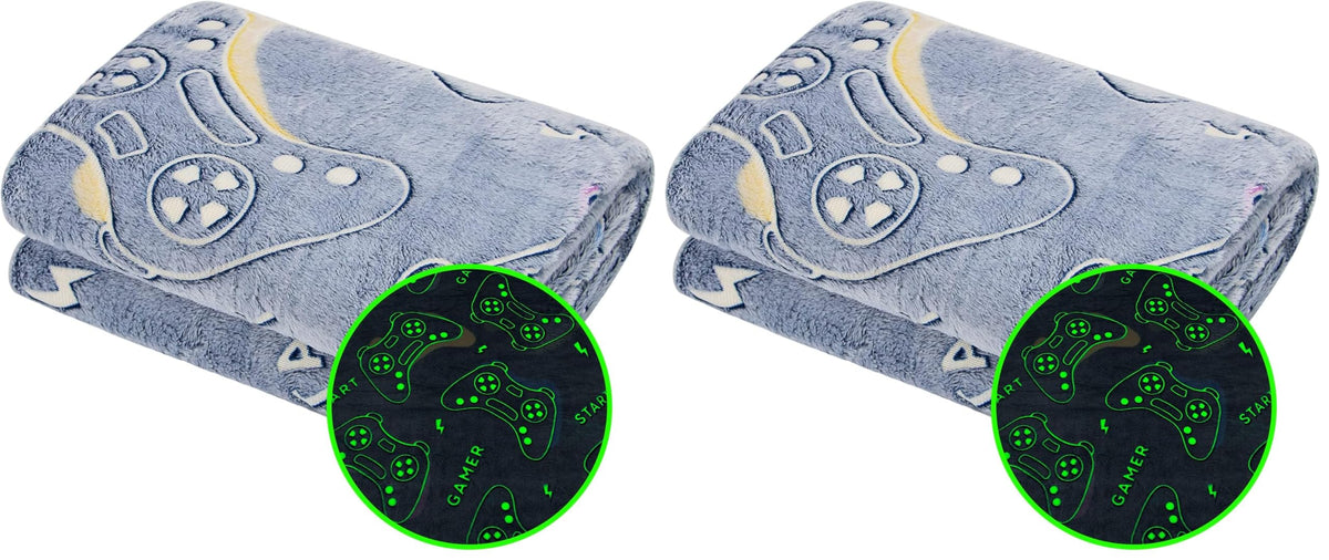 Glow in The Dark Blanket Dinosaur Throw Blanket for Boys Kids Soft Warm Cozy Cute Dino Blanket Unique Dinosaurs Toys Gifts Gray Glowing Dinosaur Room Decor Blankets for Girls Teens 50"x60"