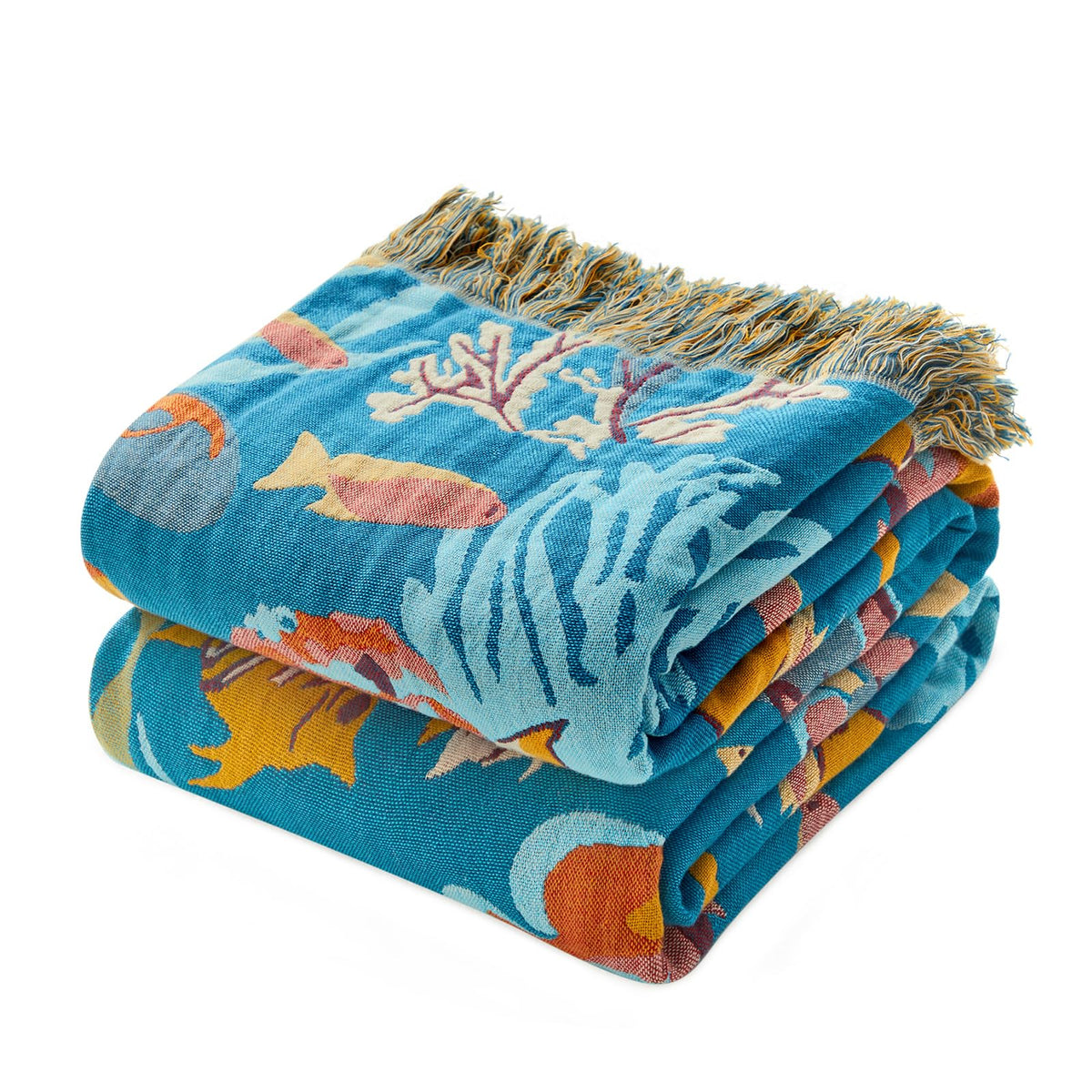 MSGKV Boho Fall Throw Blanket 60"x80" 100% Cotton Throw for Couch & Bed
