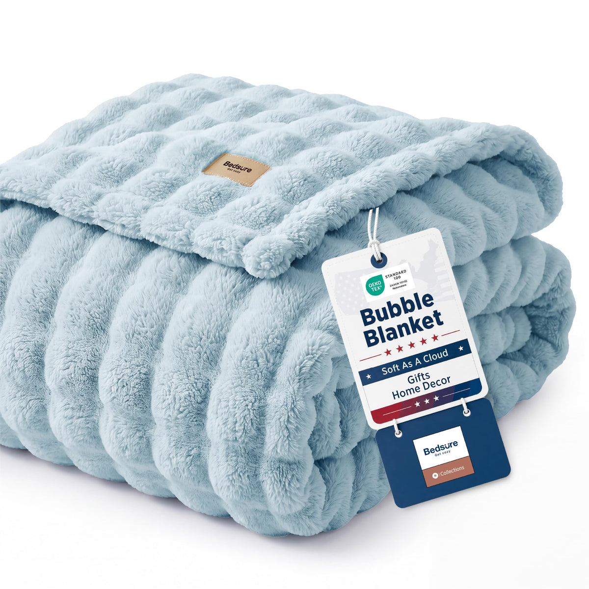 Bedsure Cloud Bubble Soft Throw Blanket, Room Decor Gifts, Pink 50"×60"