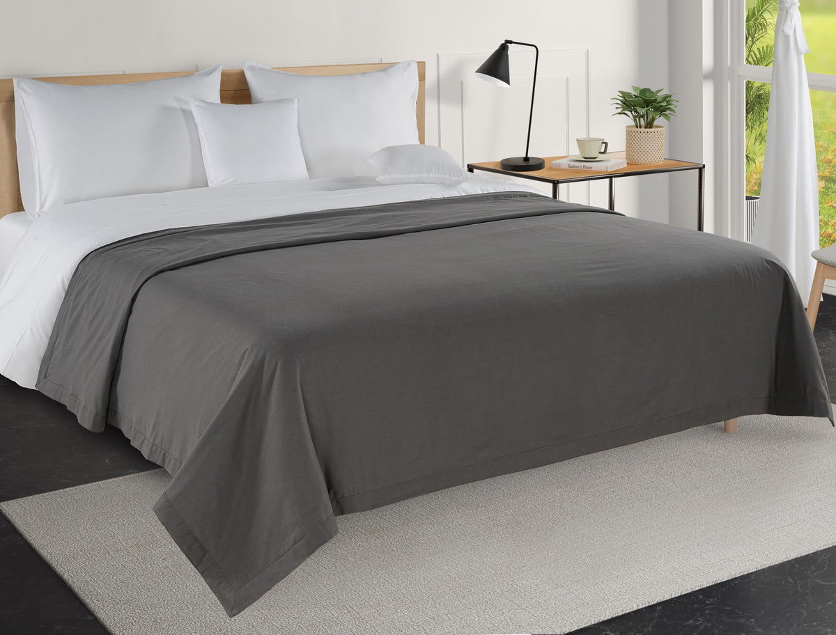 LANE LINEN Blankets Queen Size, 100% Cotton 300 GSM Waffle Textured - White