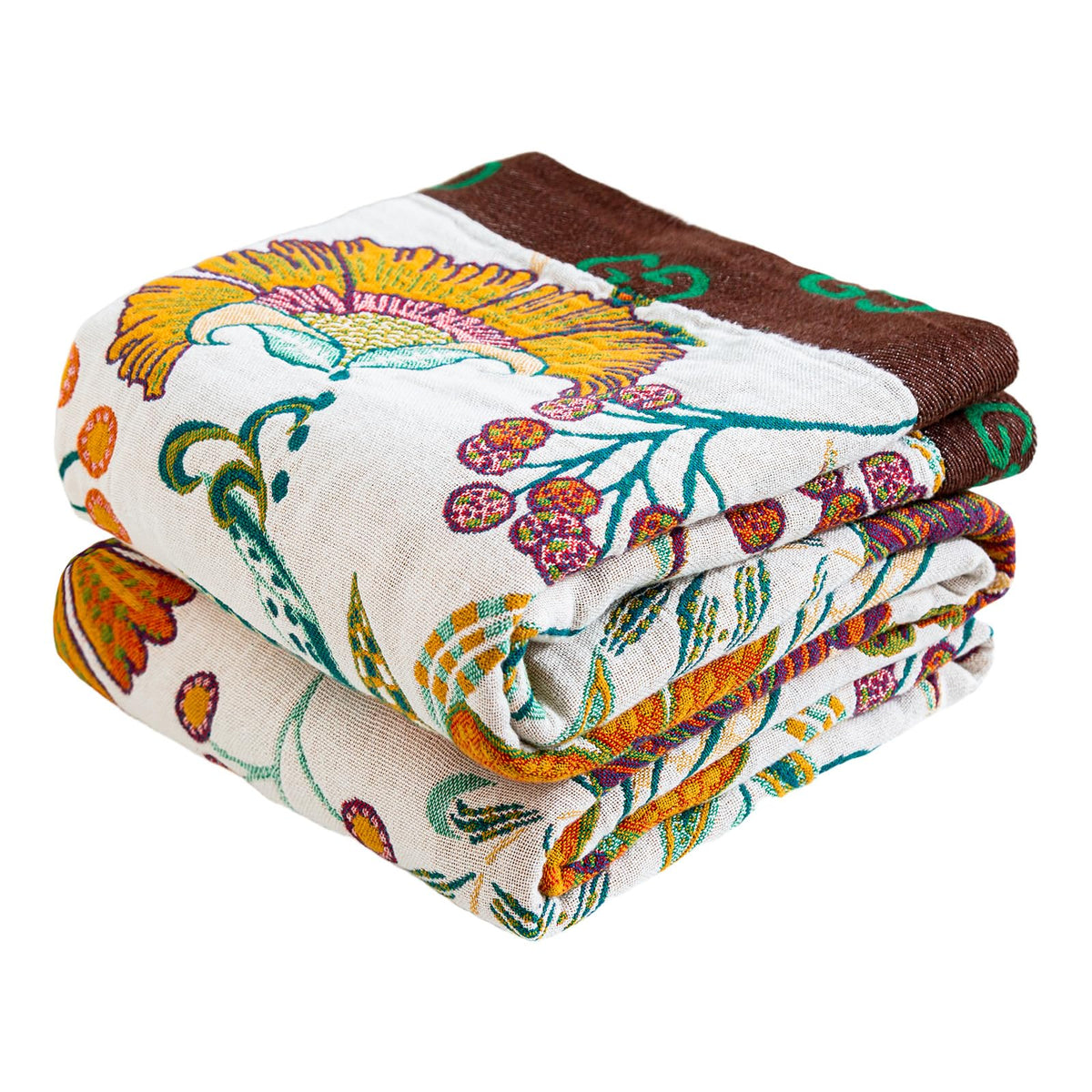 MSGKV Boho Fall Throw Blanket 60"x80" 100% Cotton Throw for Couch & Bed