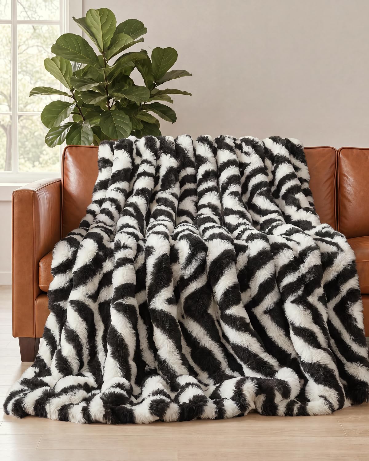 Faux Fur Throw Blanket - Throw Size Bubble Blanket - 50" x 60", Grey