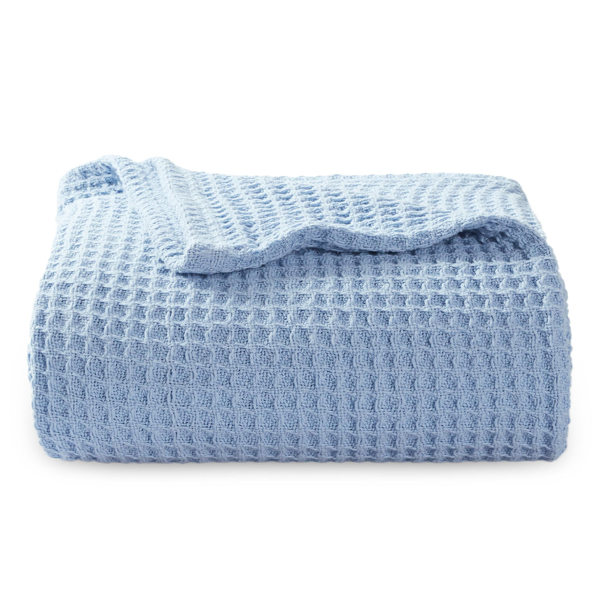 Bedsure 100% Cotton Throw Blanket for Couch, Waffle Weave, White, 50"x70"