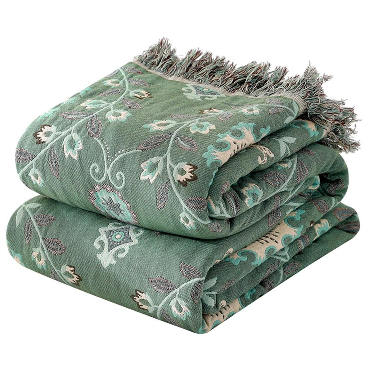 MSGKV Boho Fall Throw Blanket 60"x80" 100% Cotton Throw for Couch & Bed