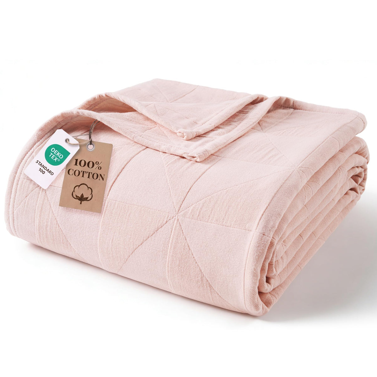 Exclusivo Mezcla 4-Layer 100% Cotton Muslin Queen Size Blanket, Khaki