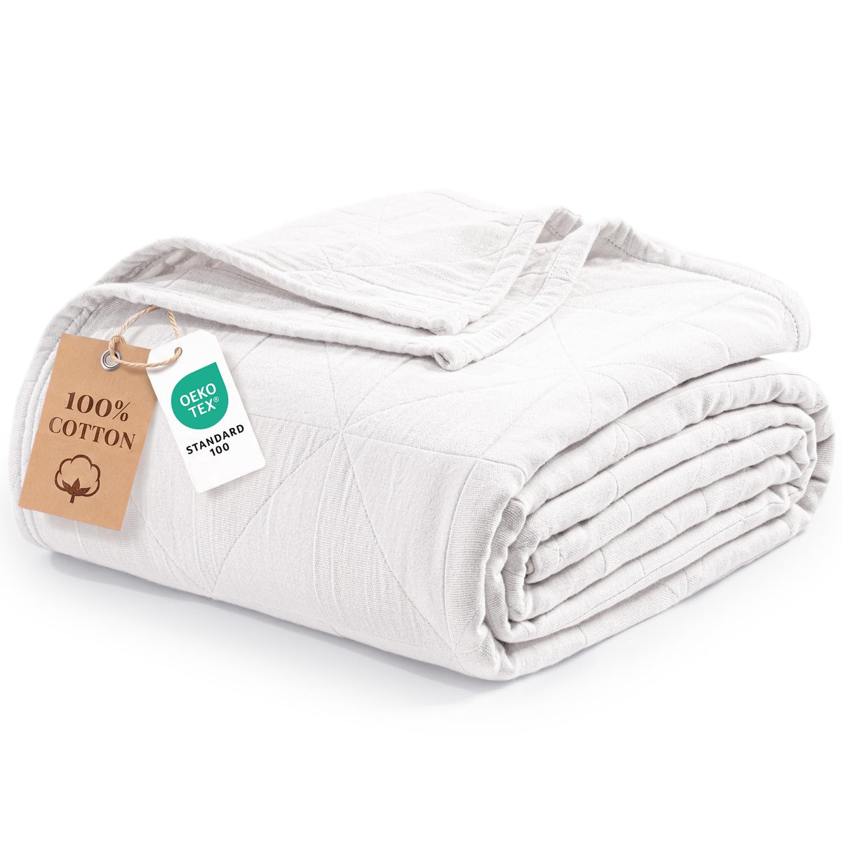 Exclusivo Mezcla 4-Layer 100% Cotton Muslin Queen Size Blanket, Khaki