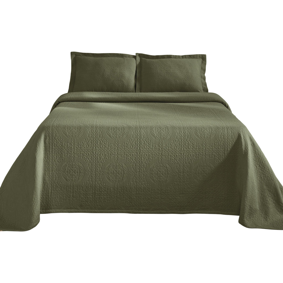 SUPERIOR Cotton Bedspread Jacquard Woven Matelasse Bedding, Full, Charcoal