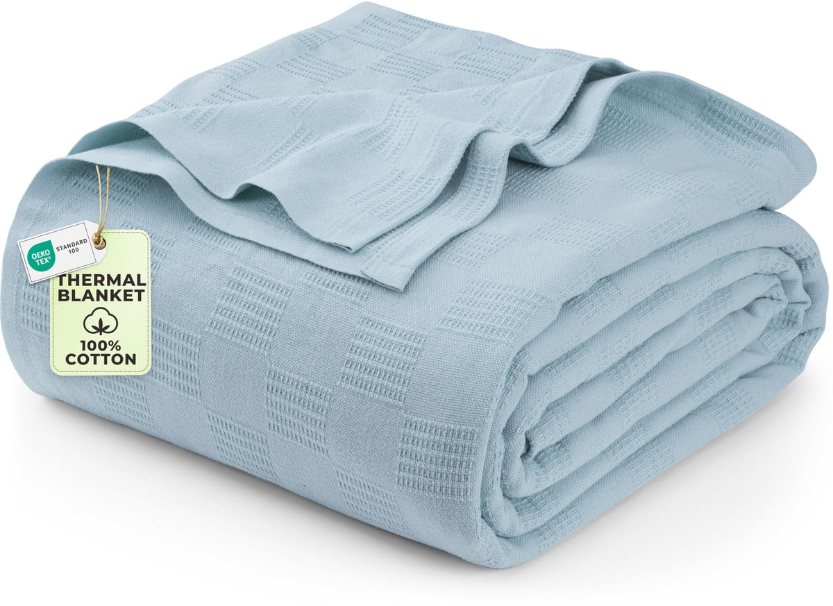 Utopia Bedding 100% Cotton Thermal Blanket Khaki Throw, 50x60 Inches