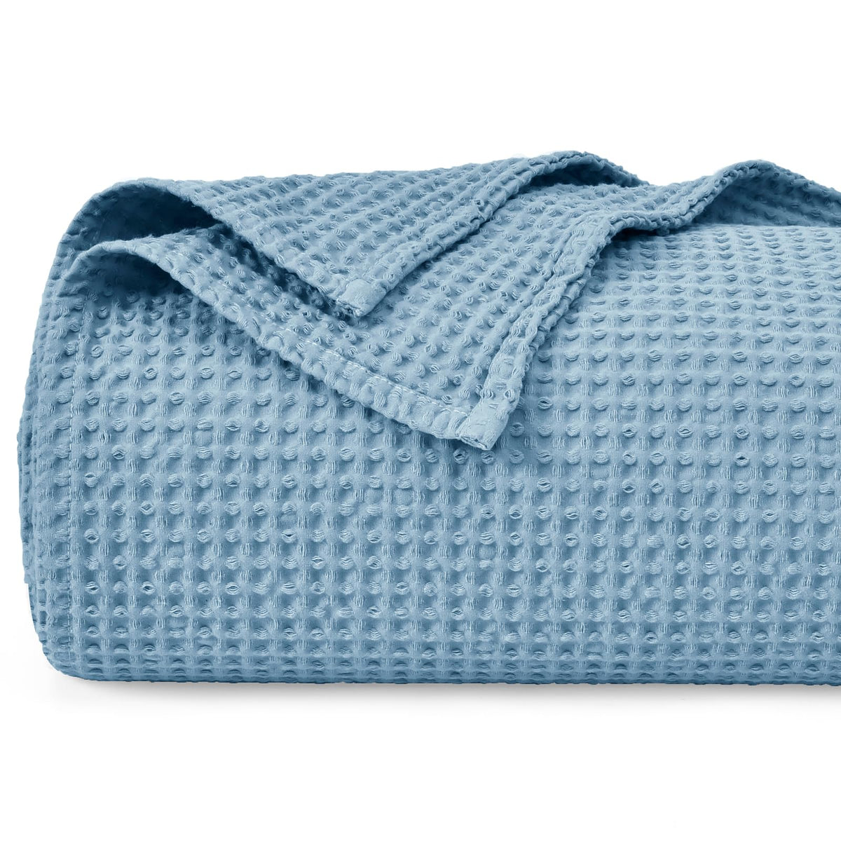 PHF 100% Cotton Waffle Blanket Lightweight Breathable, Queen Linen/Stone