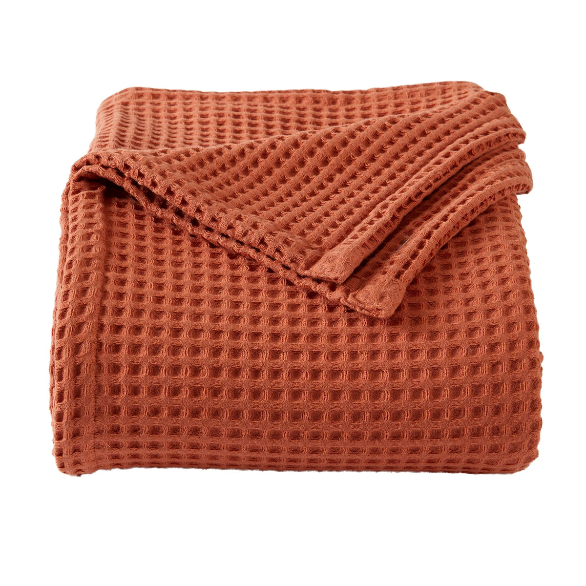 100% Cotton Waffle Weave Bed Blanket | Soft, Breathable, and Lightweight Blanket for All-Season | Perfect for Layering | Brielle Collection (Full/Queen, Linen)