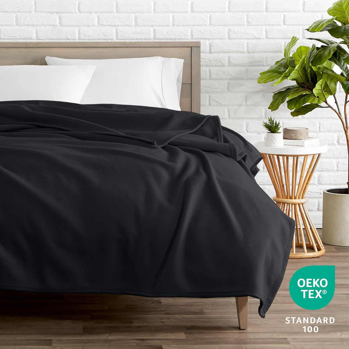 Bare Home Polar Fleece Blanket (Twin/Twin XL, Black)