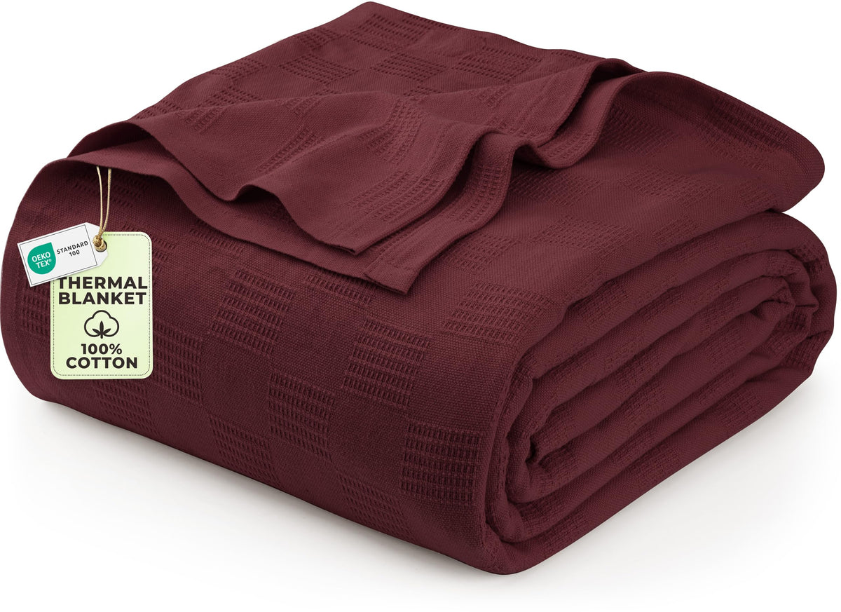 Utopia Bedding 100% Cotton Thermal Blanket Khaki Throw, 50x60 Inches