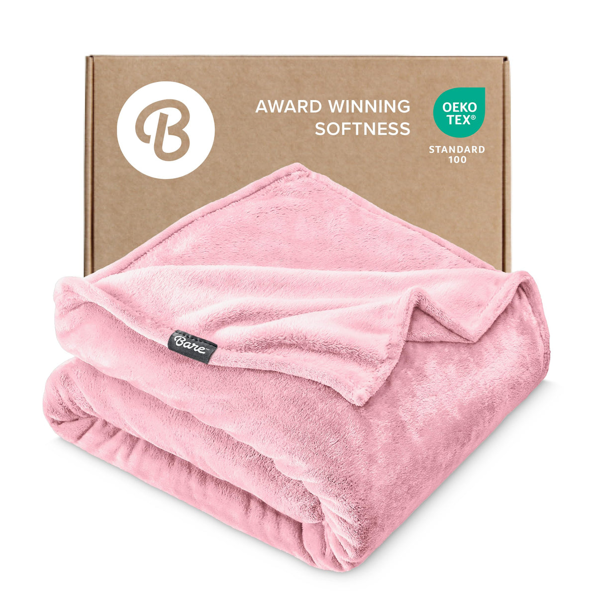 Bare Home Fleece Blanket Luxury Microplush (Full/Queen, Grey)