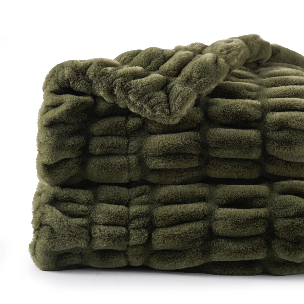 BATTILO Soft Ivory Faux Fur Throw Blanket for Couch, 50"x60", Double Side