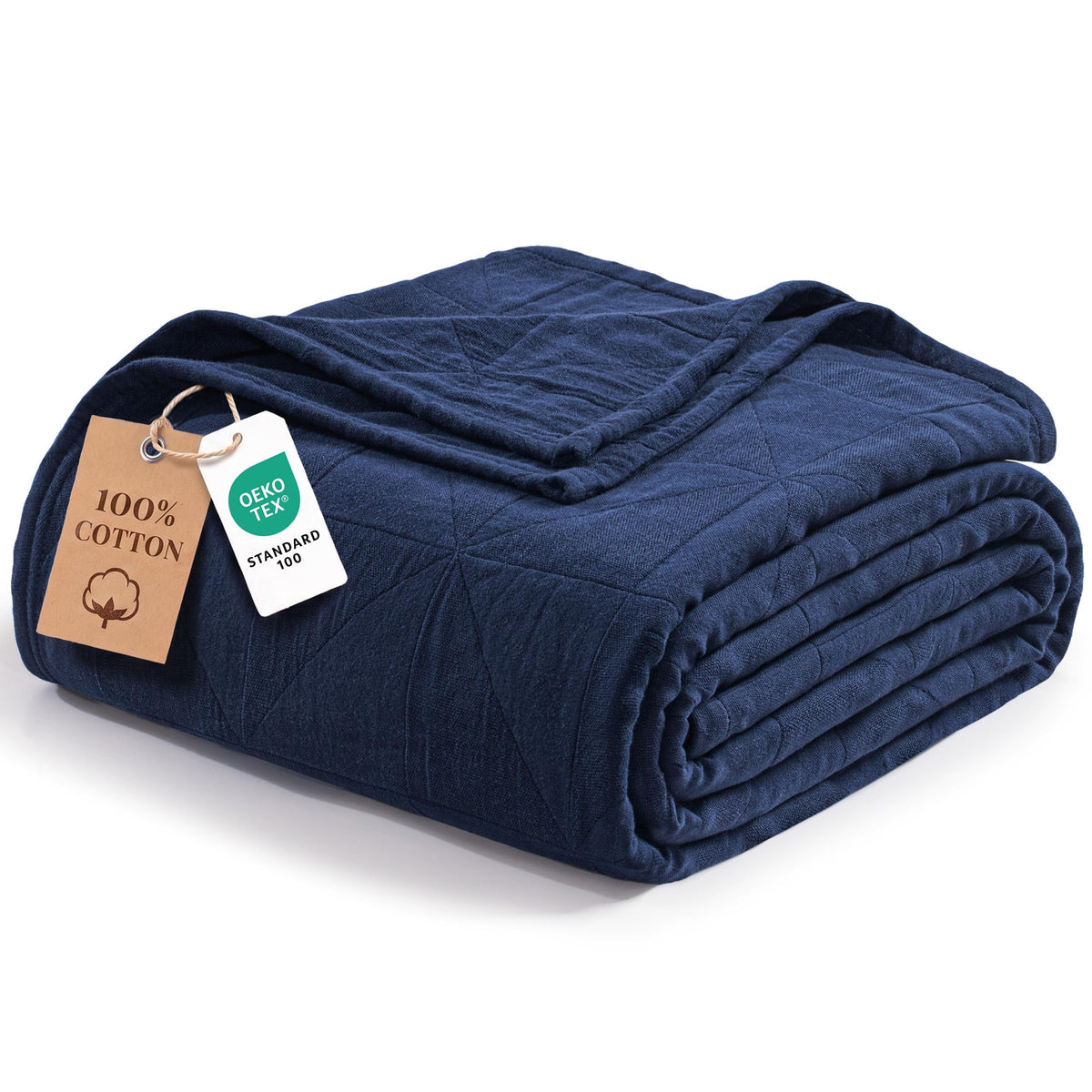 Exclusivo Mezcla 4-Layer 100% Cotton Muslin Queen Size Blanket, Khaki