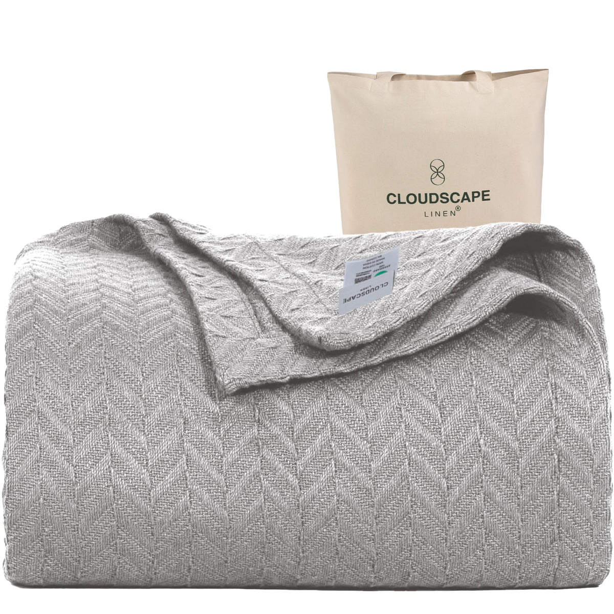 CSL Cotton Blanket King, Cooling Summer Blanket, Durable,108"x92",Dark Grey