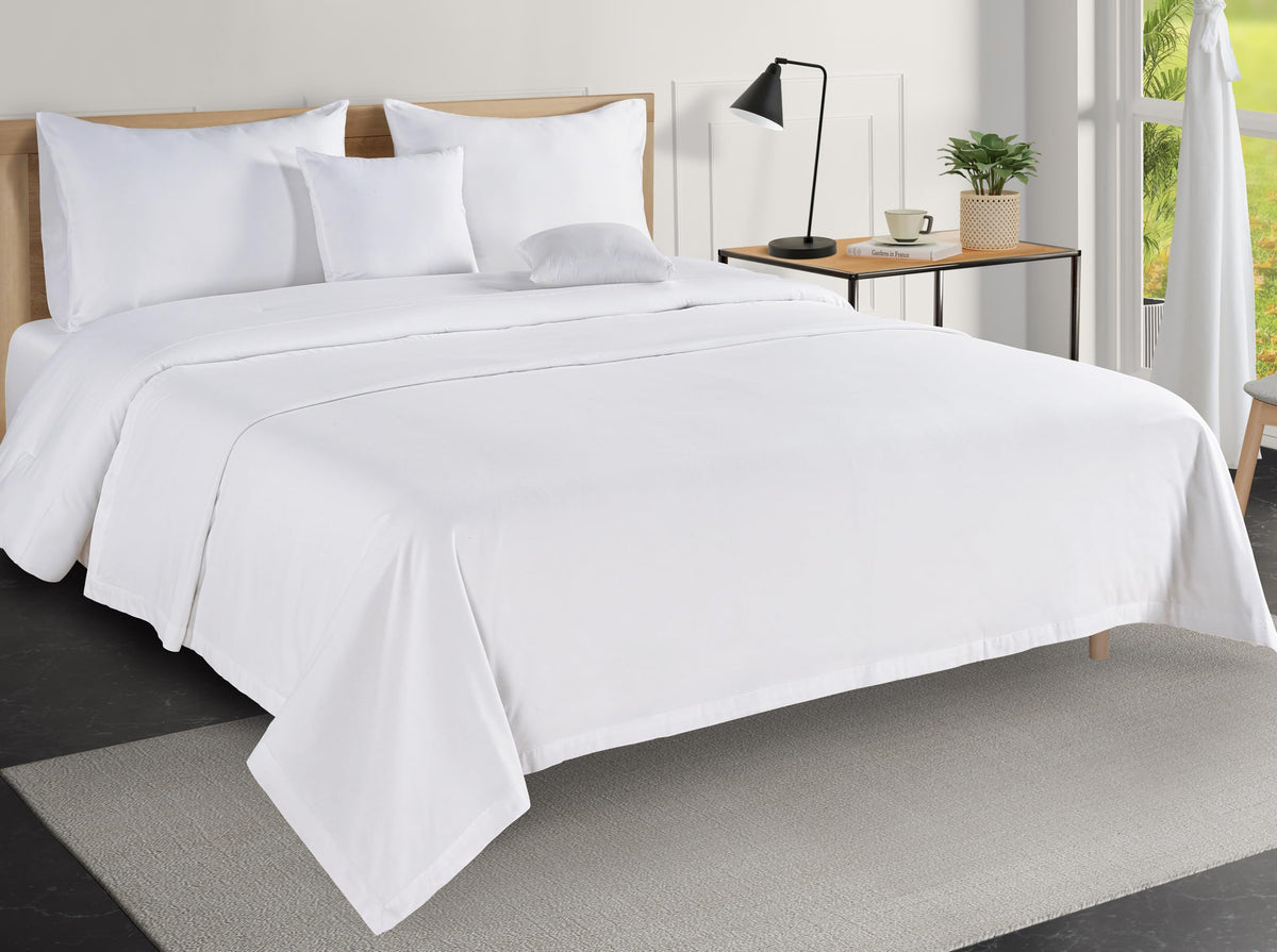 LANE LINEN Blankets Queen Size, 100% Cotton 300 GSM Waffle Textured - White