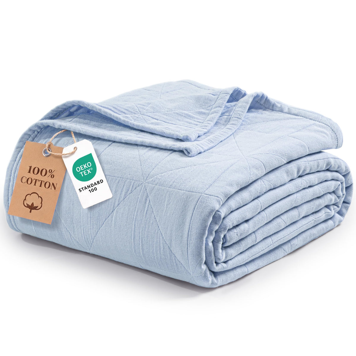 Exclusivo Mezcla 4-Layer 100% Cotton Muslin Queen Size Blanket, Khaki