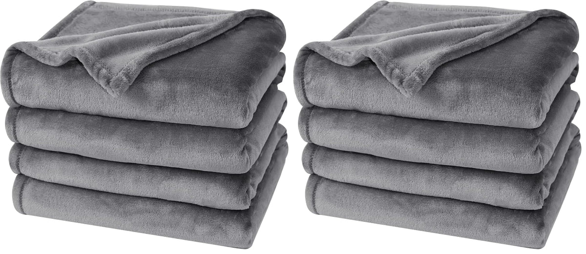 PHF Fleece Blanket Queen Size 90x90-300GSM Lightweight Airy Warmth, Khaki