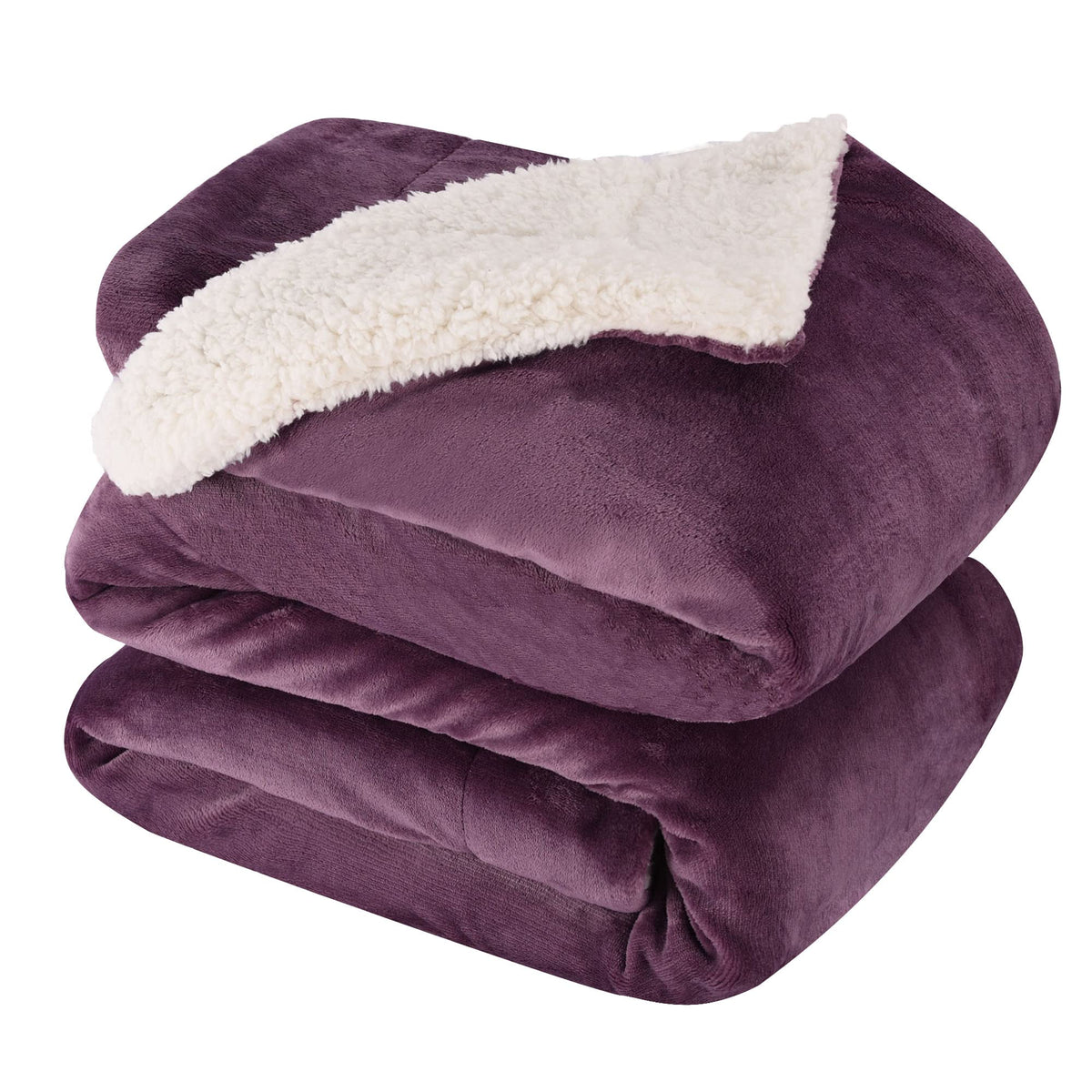 NANPIPER Warm Sherpa Blanket Queen Size for Bed, Soft Fleece for Winter, Fuzzy Plush Throw Gift for Women, Lavender 90x90 Inches