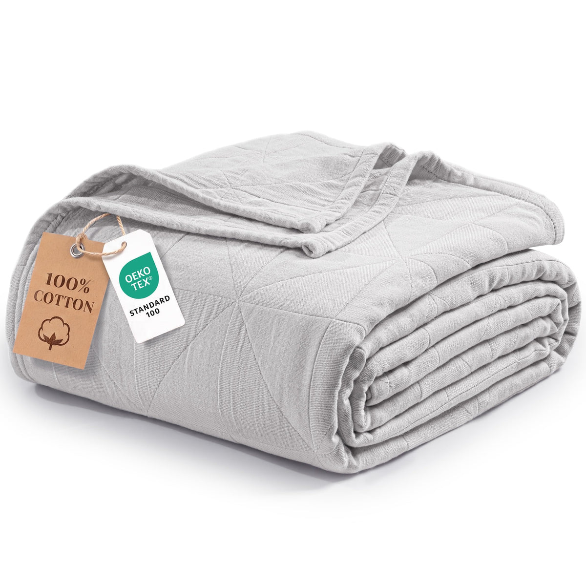 Exclusivo Mezcla 4-Layer 100% Cotton Muslin Queen Size Blanket, Khaki