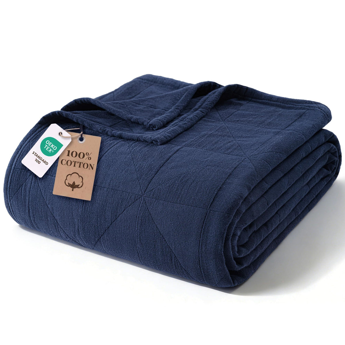 Exclusivo Mezcla 4-Layer 100% Cotton Muslin Queen Size Blanket, Khaki