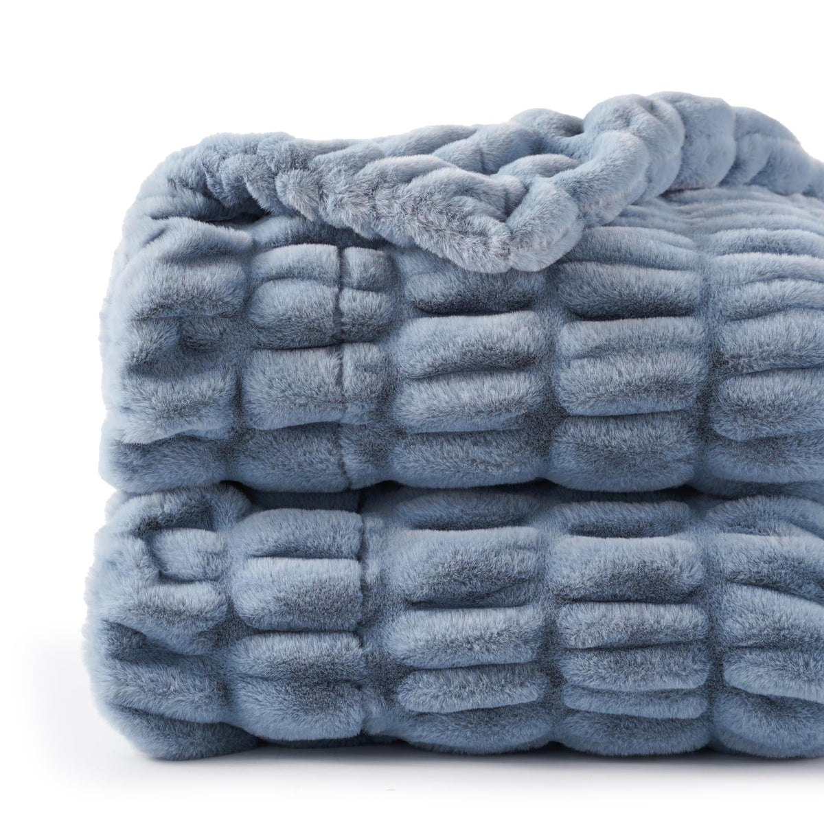 BATTILO Soft Ivory Faux Fur Throw Blanket for Couch, 50"x60", Double Side
