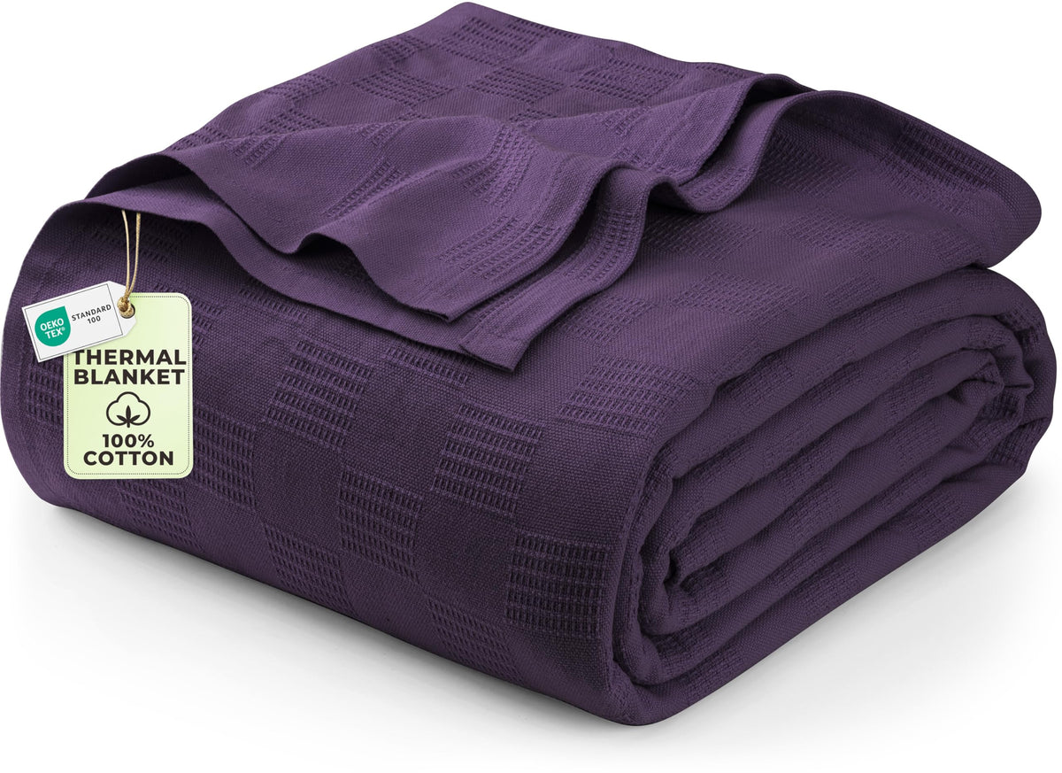Utopia Bedding 100% Cotton Thermal Blanket Khaki Throw, 50x60 Inches