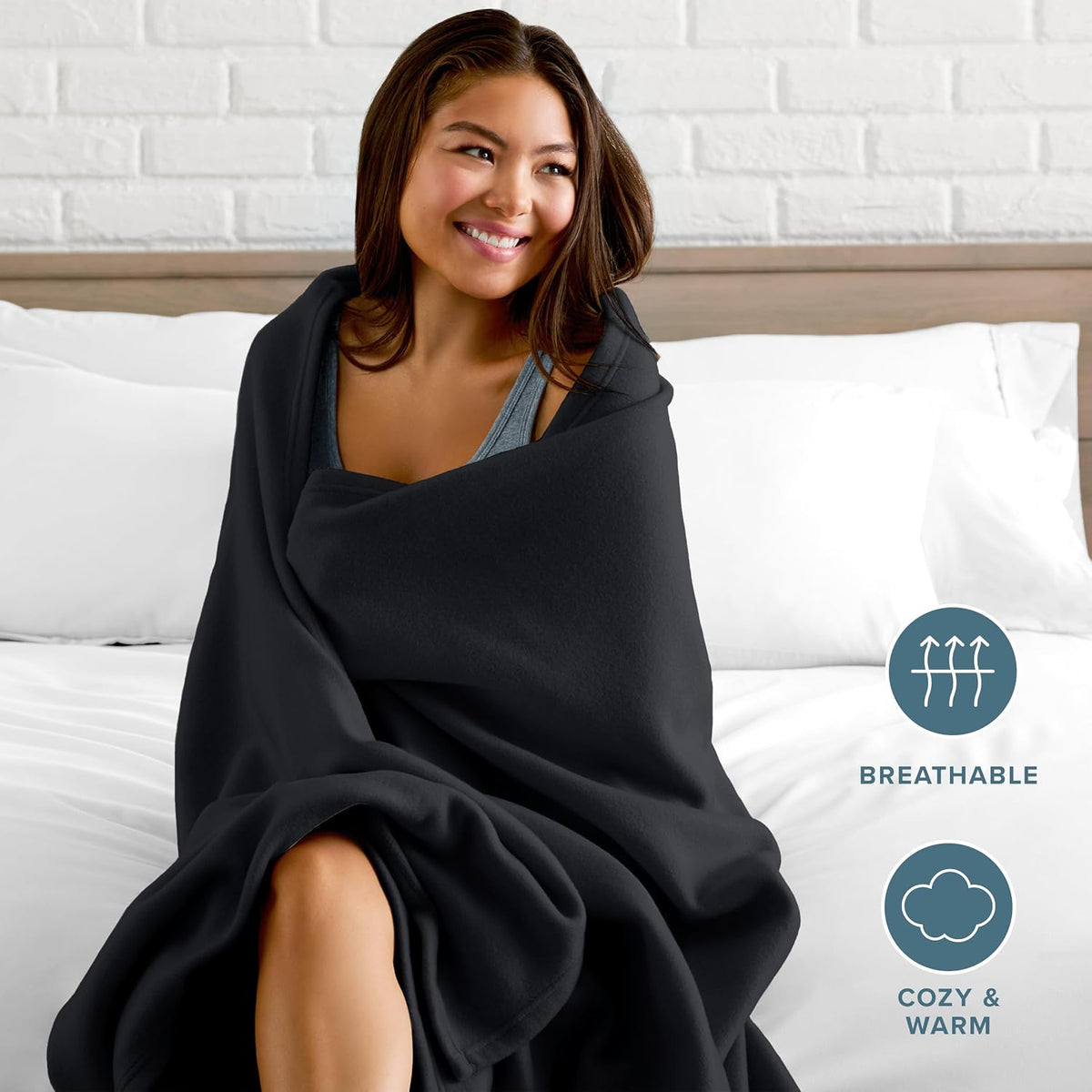 Bare Home Polar Fleece Blanket (Twin/Twin XL, Black)