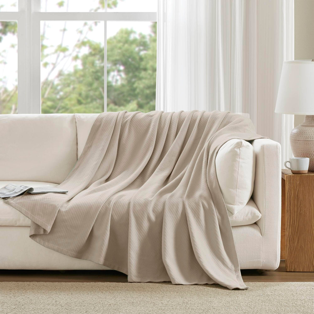 Madison Park Liquid Cotton Blanket All Season for Summer, King, Lilac