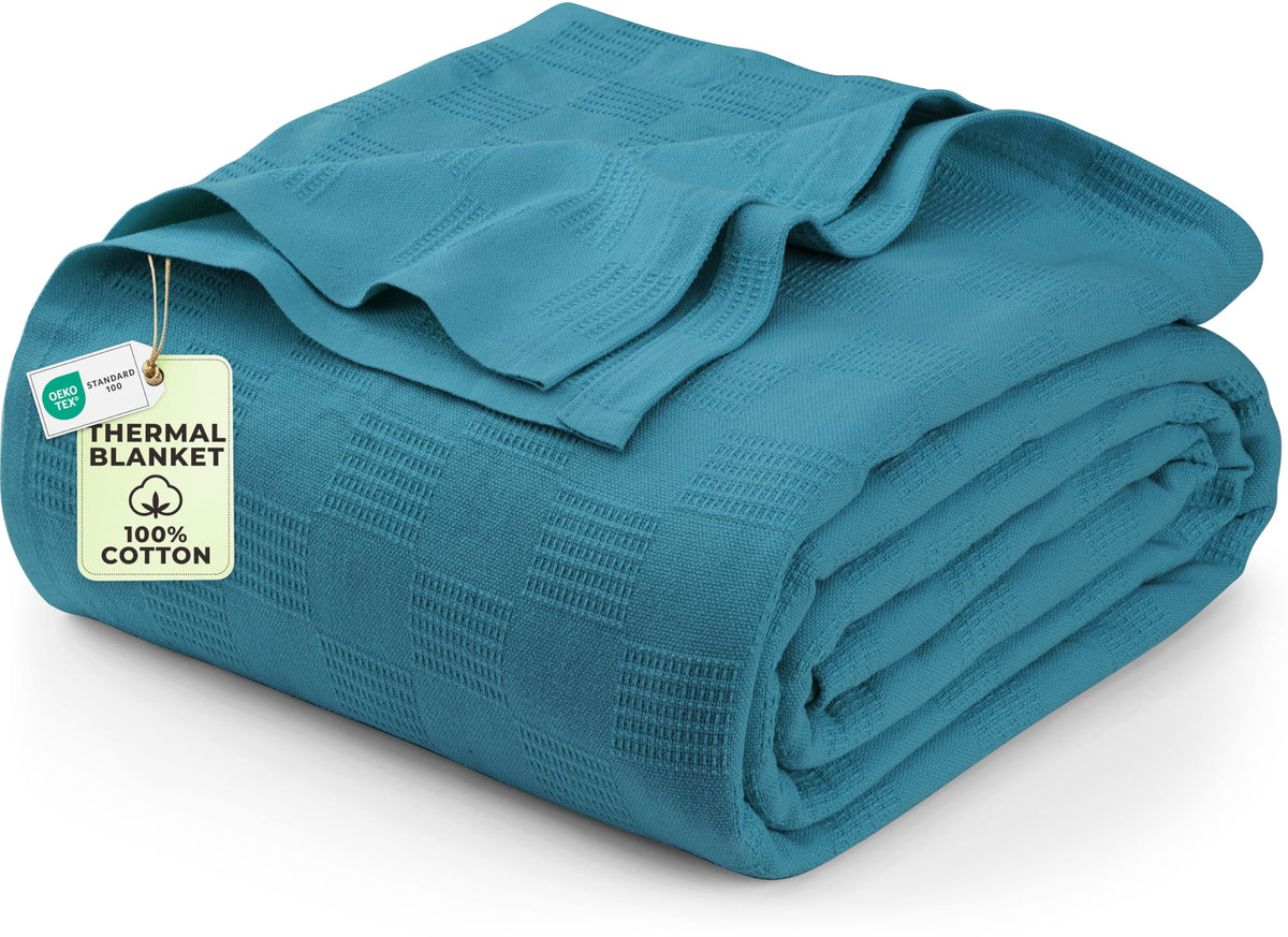 Utopia Bedding 100% Cotton Thermal Blanket Khaki Throw, 50x60 Inches