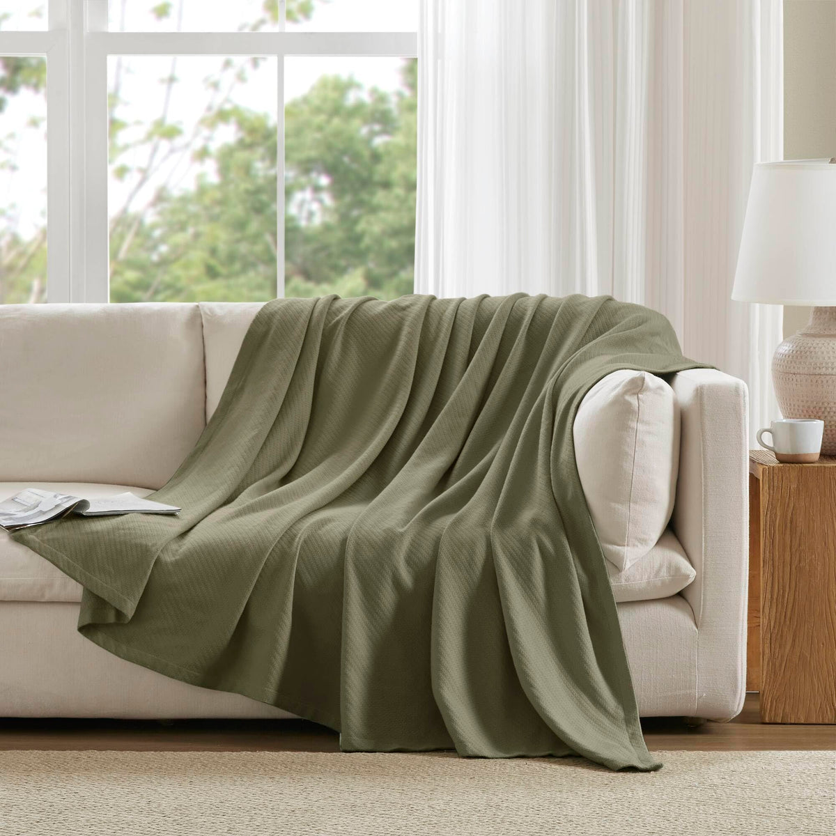 Madison Park Liquid Cotton Blanket All Season for Summer, King, Lilac