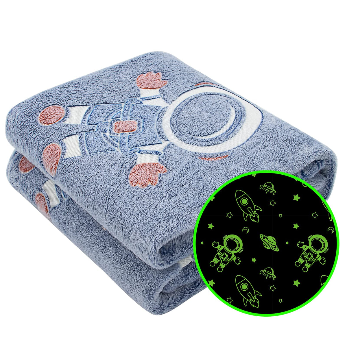 Glow in The Dark Blanket Dinosaur Throw Blanket for Boys Kids Soft Warm Cozy Cute Dino Blanket Unique Dinosaurs Toys Gifts Gray Glowing Dinosaur Room Decor Blankets for Girls Teens 50"x60"