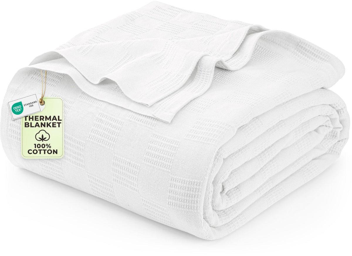 Utopia Bedding 100% Cotton Thermal Blanket Khaki Throw, 50x60 Inches