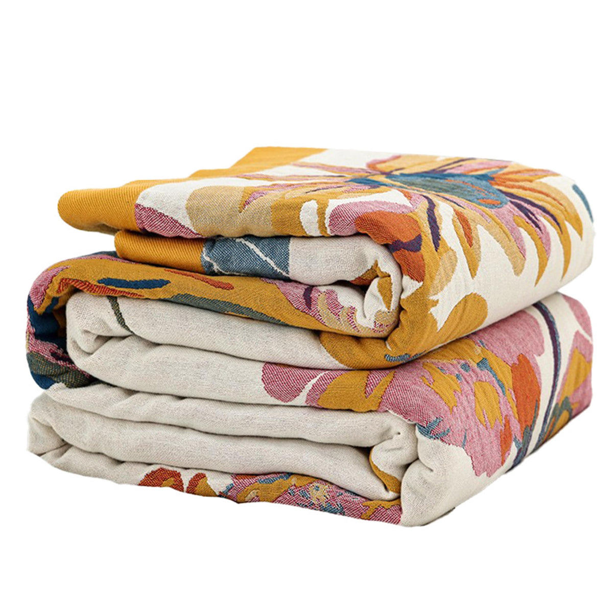 Boho Throw Blanket for Bed 50”x60”, 100% Cotton Blanket for Couch Sofa