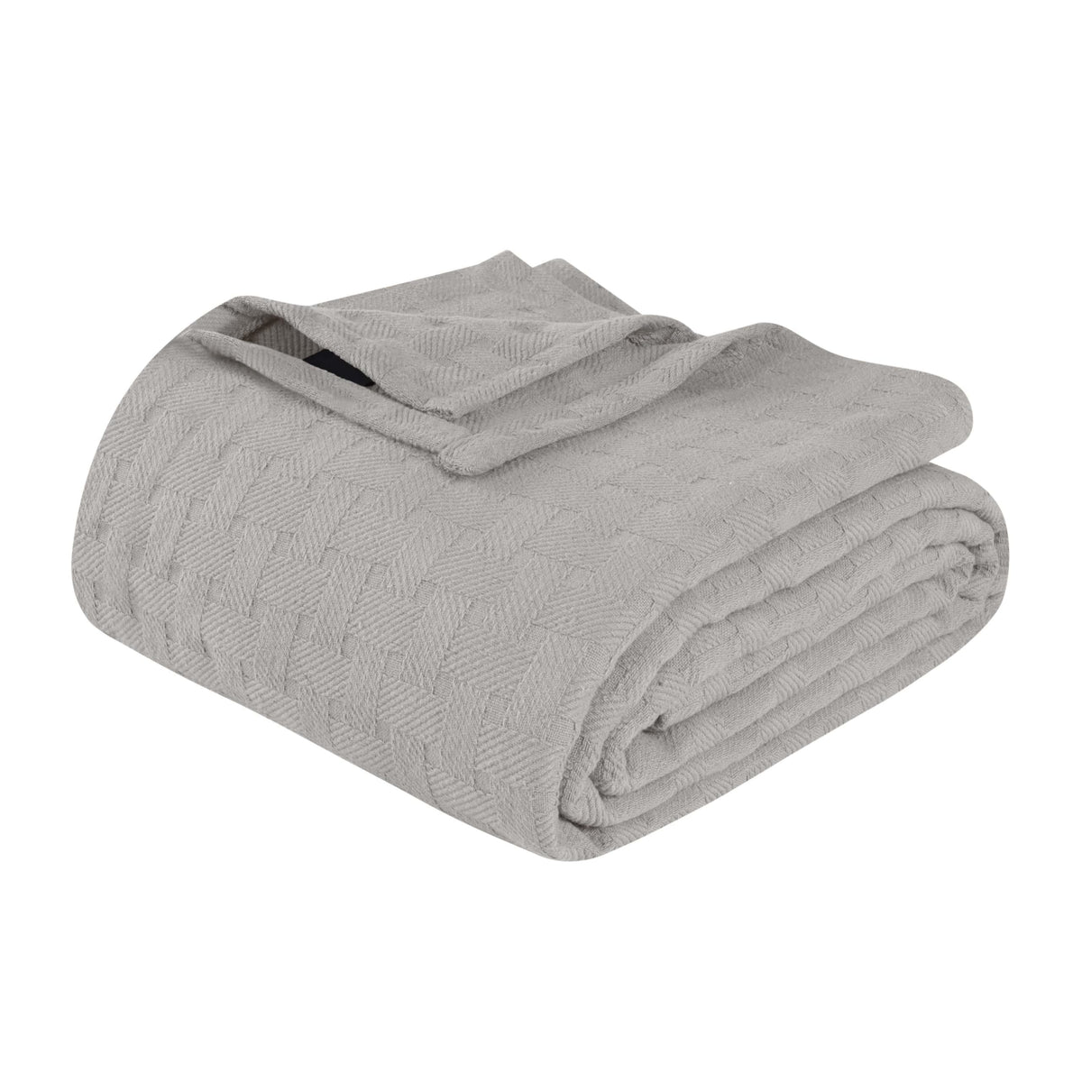 Superior Basketweave Cotton Blanket, Basket Weave Design, Soft, Comfy Cover for Bed, Bedding, Bedroom, Couch Throw, Lounging, Modern Boho Medium Weighted Blankets, Twin Size, Taupe