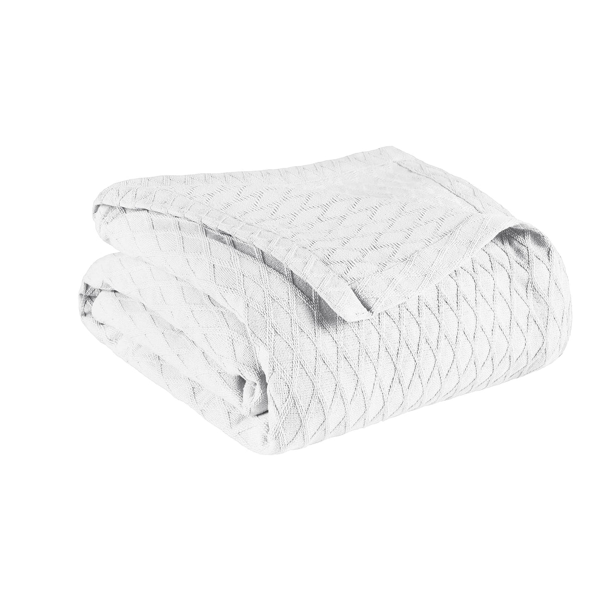 Superior Diamond Weave All-Season Cotton Blanket, Cover for Home, Couch, Bed, Soft, Warm Blankets, Boho Aesthetic, Comfy, Cozy, and Cute Covers, Decorative Bedding Essentials, Full/Queen, Ivory