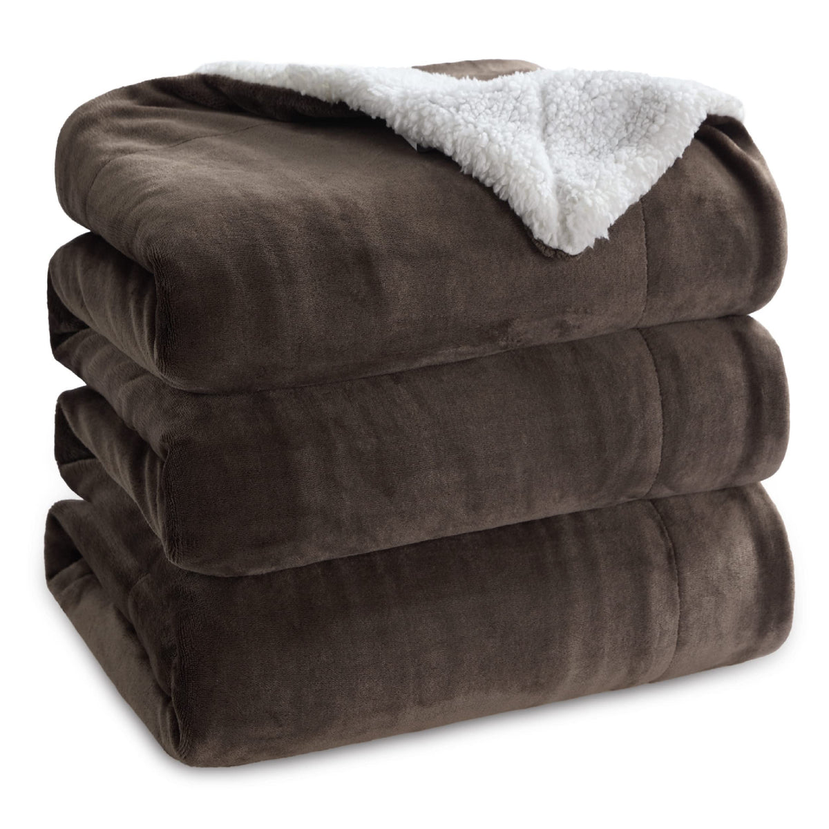 Bedsure GentleSoft Sherpa Fleece Throw Blanket for Couch, Non-Heated, Thick & Warm Cozy Comfort Blanket for Winter Fall, Soft Fuzzy Plush Throw Gifts for Women and Men, Grey, 50x60 Inches