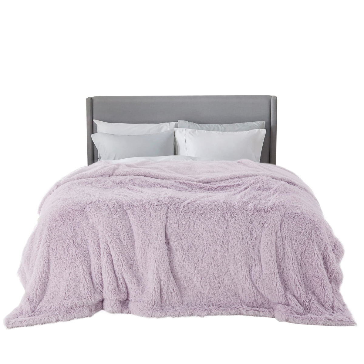Bedsure Faux Fur Fluffy Fleece Sherpa Blanket Couch Throw Grey 50"x60"