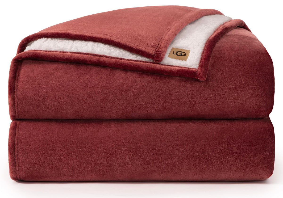 UGG Nita Throw Blanket for Couch, Plush Luxury Fleece, 50" x 70", White