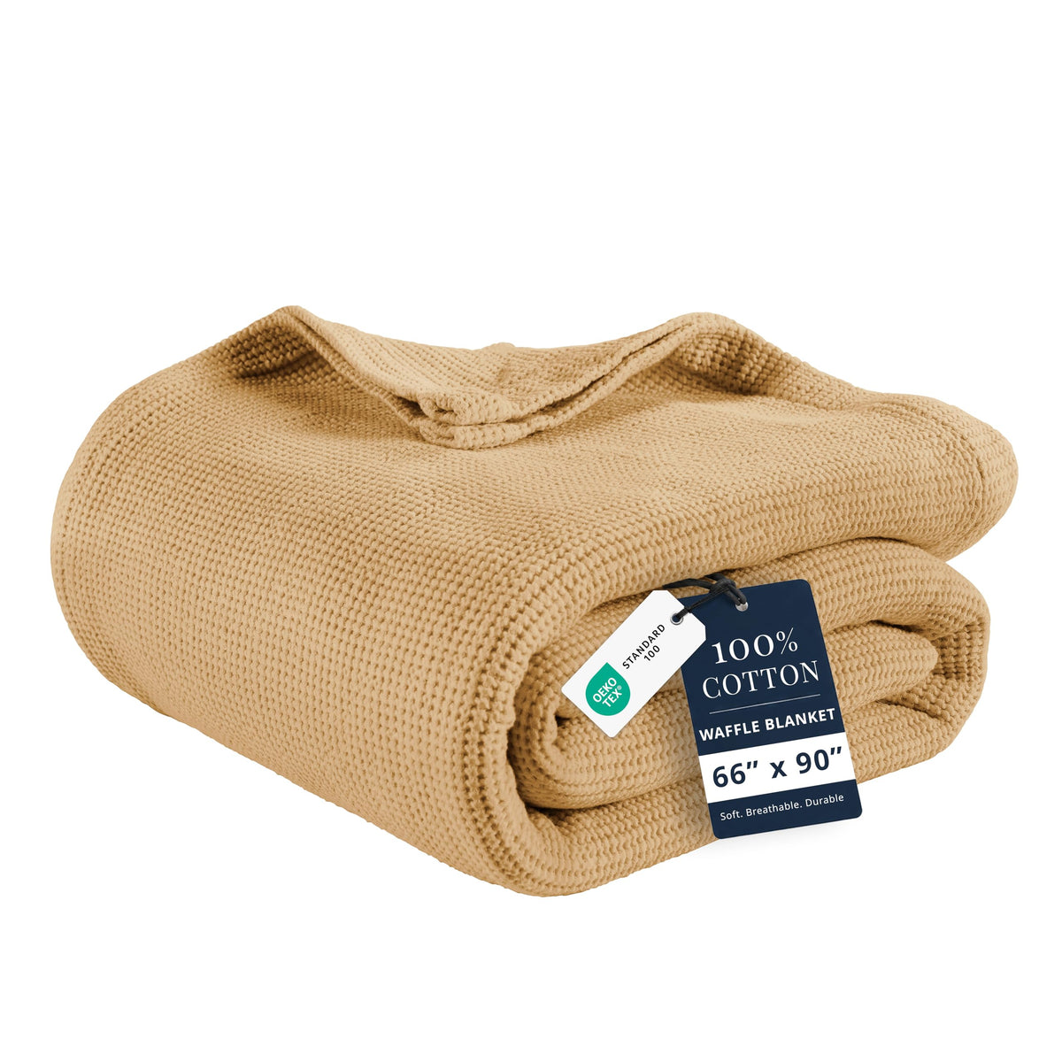 LANE LINEN Blankets Queen Size, 100% Cotton 300 GSM Waffle Textured - White