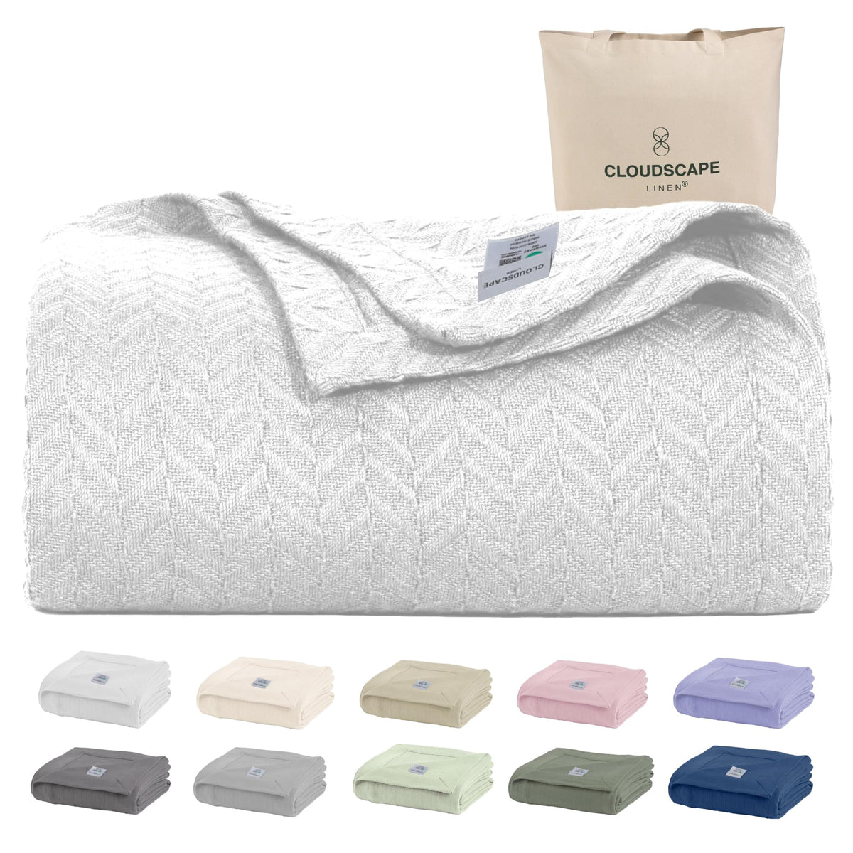 CSL Cotton Blanket King, Cooling Summer Blanket, Durable,108"x92",Dark Grey