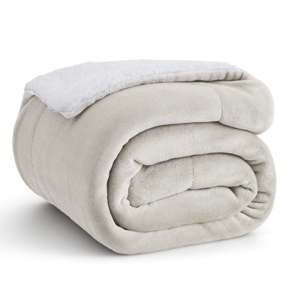 Bedsure GentleSoft Sherpa Fleece Throw Blanket for Couch, Non-Heated, Thick & Warm Cozy Comfort Blanket for Winter Fall, Soft Fuzzy Plush Throw Gifts for Women and Men, Grey, 50x60 Inches