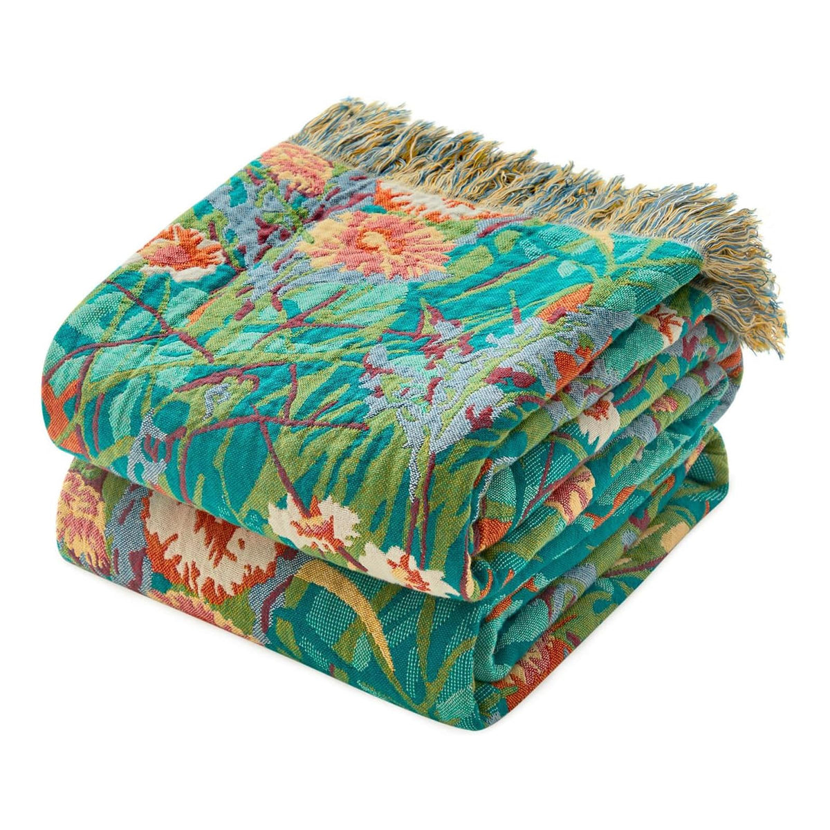 MSGKV Boho Fall Throw Blanket 60"x80" 100% Cotton Throw for Couch & Bed