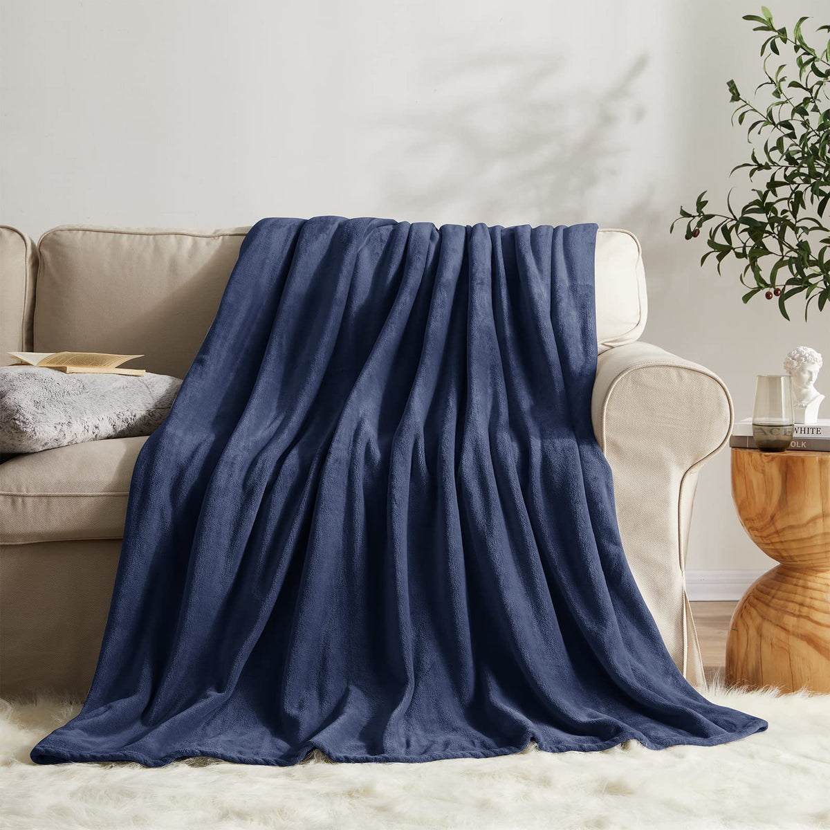 KMUSET Fleece Blanket Throw Size Dark Grey Lightweight Super Soft Cozy Fuzzy Bed Blankets Microfiber Factory Shop
