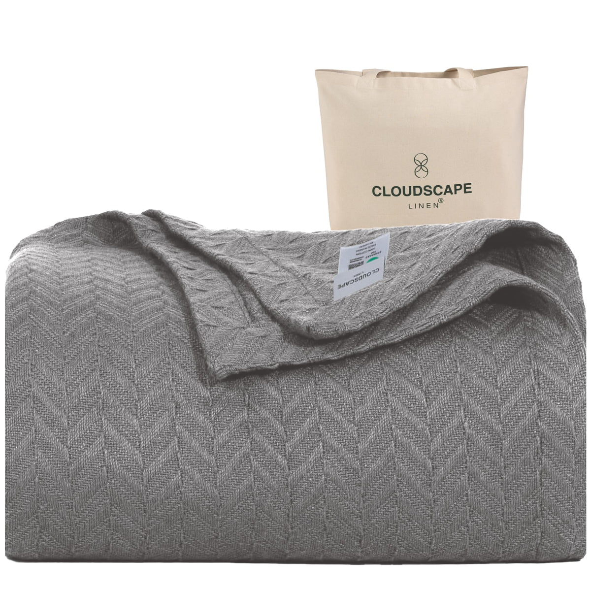 CSL Cotton Blanket King, Cooling Summer Blanket, Durable,108"x92",Dark Grey